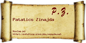 Patatics Zinajda névjegykártya